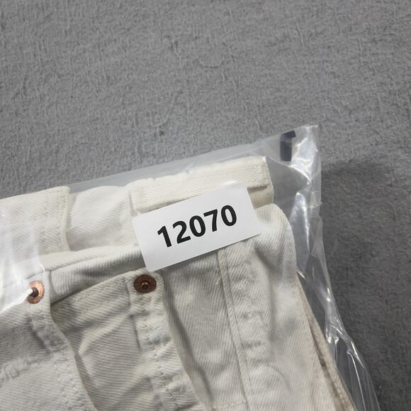 Levis 501 Cut-off‎ Shorts Womens 26 White High Rise Denim Button Fly Raw Hem - Picture 10 of 10